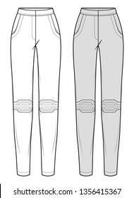 PANTS fashion flat sketch template