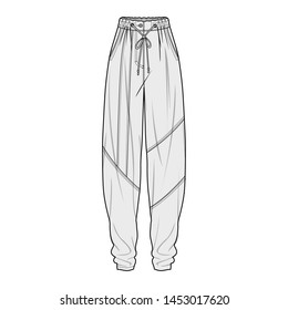 Pants fashion flat sketch template