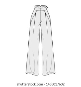 Pants Fashion Flat Sketch Template Stock Vector (Royalty Free) 1453017632