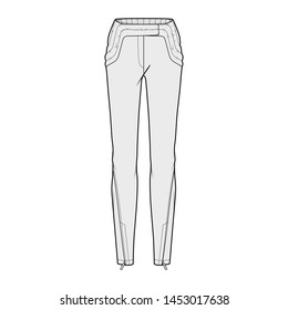 Pants Fashion Flat Sketch Template Stock Vector (Royalty Free ...