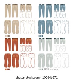 Pants fashion set vector