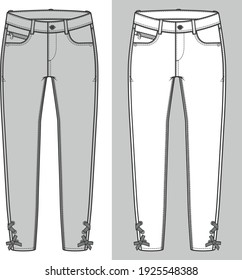 Pants Flat Sketch Template Vector Pants Stock Vector (Royalty Free ...