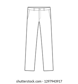 PANTS FORMAL TROUSERS Fashion flat technical drawing vector template