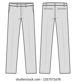 Pants Formal Trousers Fashion Flat Sketch Stock Vector (Royalty Free ...