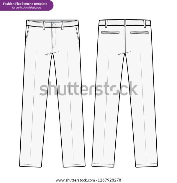 Pants Formal Trousers Fashion Flat Technical Stock Vector (Royalty Free ...