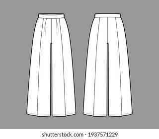 Skirt Fashion Flat Sketch Template Stock Vector (Royalty Free ...