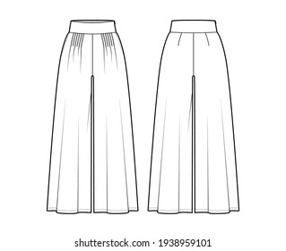 Pants Gaucho Technical Fashion Illustration Low Stock Vector (Royalty ...