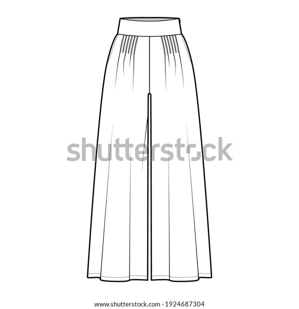 Pants Gaucho Technical Fashion Illustration Low Stock Vector (Royalty ...