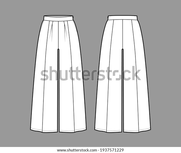 Pants Gaucho Technical Fashion Illustration Low Stock Vector (Royalty ...