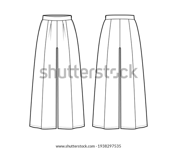 Pants Gaucho Technical Fashion Illustration Low Stock Vector (Royalty ...