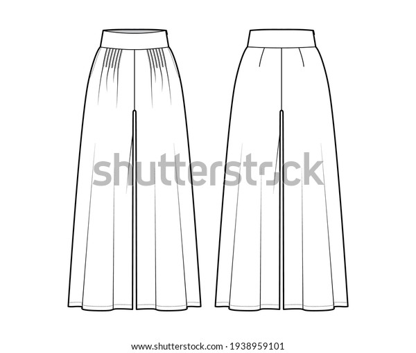 Pants Gaucho Technical Fashion Illustration Low Stock Vector (Royalty ...