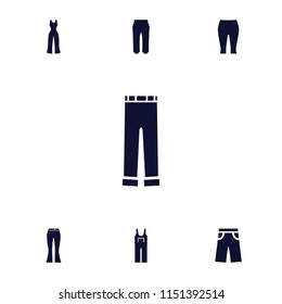 Pants icon. collection of 7 pants filled icons such as . editable pants icons for web and mobile.