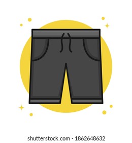 Pants Icon Filled Line Style. Clothes Vector Mascot Illustration. Fashion Collection Vintage Logo Symbol Sticker