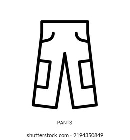 pants icon. Line Art Style Design Isolated On White Background