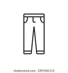 Pants icon line design. Denim, outline, jeans icons vector illustration. Pants editable stroke icon.