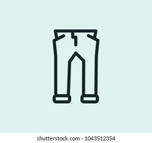 Pants icon line isolated on clean background. Pants icon concept drawing icon line in modern style. Vector illustration for your web site mobile logo app UI design.