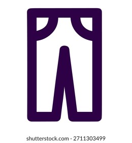 Pants icon. A linear vector illustration of pants isolated on white background.