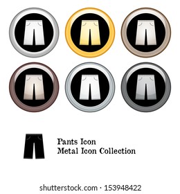 Pants Icon Metal Icon Set