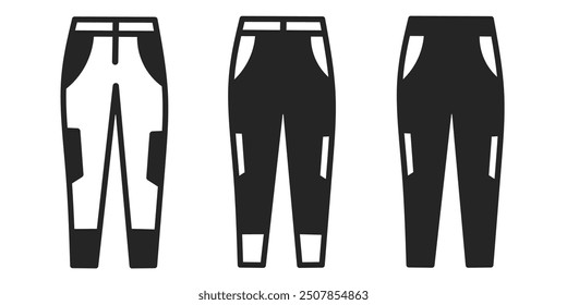 Icono de pantalones sobre fondo blanco. Vector logo pantalones ilustración.