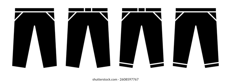 Pants Icon Set. Pants Vector Icon in line style design. Symbol of Pants. Vector illustration.