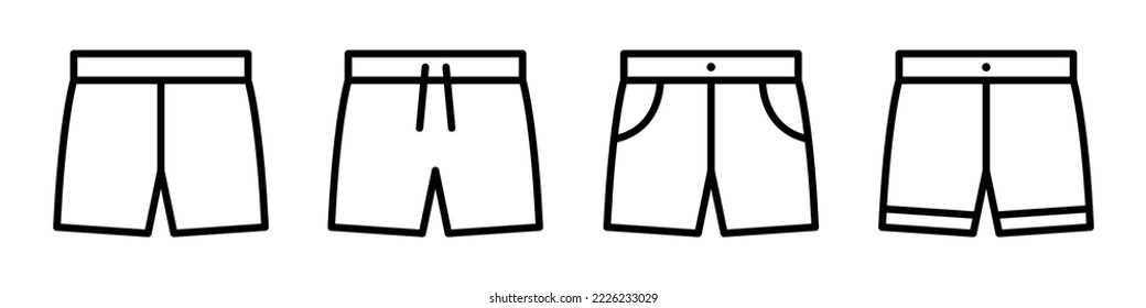 Icono de pantalones. Icono de pantalones cortos, ilustración vectorial