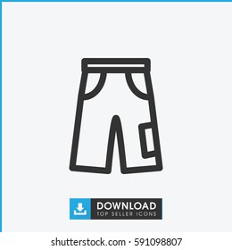 pants icon. Simple outline pants vector icon. On white background.