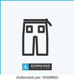 pants icon. Simple outline pants vector icon. On white background.