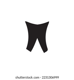 Icono de pantalones. Sencillo símbolo de fondo de la tienda de ropa de pantalones de estilo. Elemento de diseño de logotipo de marca de hormigas. Impresión de camisetas de pantalones. Vector para pegatinas.