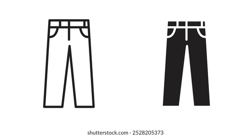 Pants icon in solid and stroke style.