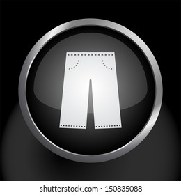 Pants Icon Symbol with Glass Button Background