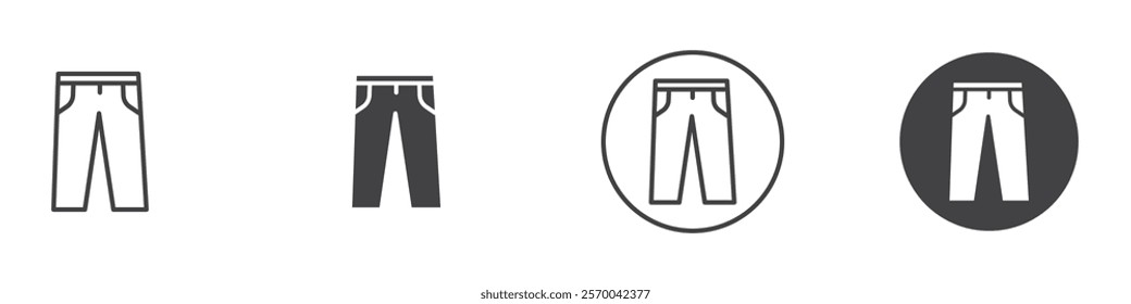 Pants icon Thin line art isolated