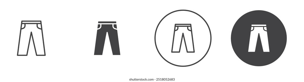 Ilustración de línea delgada de icono de pantalones