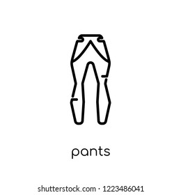 pants icon. Trendy modern flat linear vector pants icon on white background from thin line collection, outline vector illustration