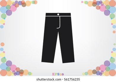 Pants icon vector illustration eps10. Isolated badge for website or app - stock infographics.