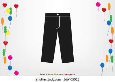 Pants icon vector illustration eps10. Isolated badge for website or app - stock infographics