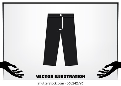 Pants icon vector illustration eps10. Isolated badge for website or app - stock infographics
