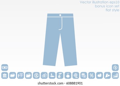 Pants icon vector illustration eps10. Isolated badge for website or app - stock infographics