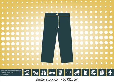 Pants icon vector illustration eps10. Isolated badge for website or app - stock infographics