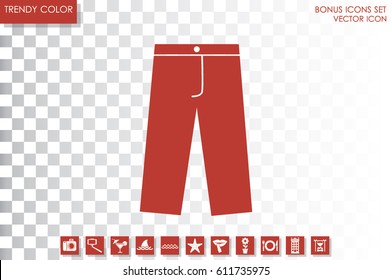 Pants icon vector illustration eps10. Isolated badge for website or app - stock infographics