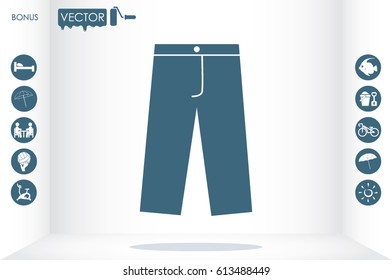 Pants icon vector illustration eps10. Isolated badge for website or app - stock infographics