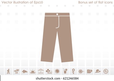 Pants icon vector illustration eps10. Isolated badge for website or app - stock infographics