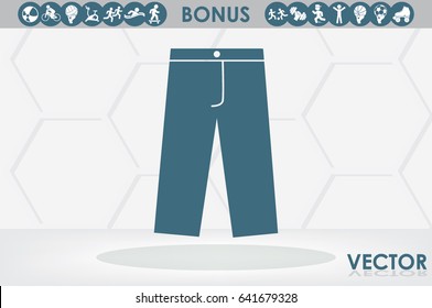 Pants icon vector illustration eps10. Isolated badge for website or app - stock infographics