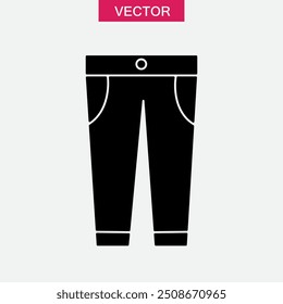 Pants icon, vector illustration. vector pants icon flat black illustration, pants icons graphic sign..eps