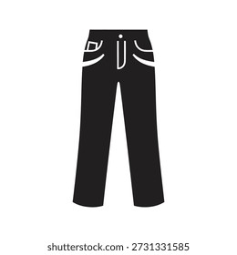 Calças ícone vetor ilustração mostrando calças calças jeans vestuário moda vestuário vestuário casual estilo masculino vestuário conceito têxtil isolado branco fundo design elemento