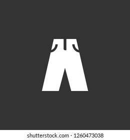 pants icon vector. pants sign on black background. pants icon for web and app