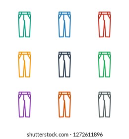 pants icon white background. Editable outline pants icon from clothes. Trendy pants icon for web and mobile.