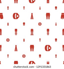 pants icons pattern seamless white background. Included editable filled jumpsuit, woman pants, belt, sport shorts icons. pants icons for web and mobile.