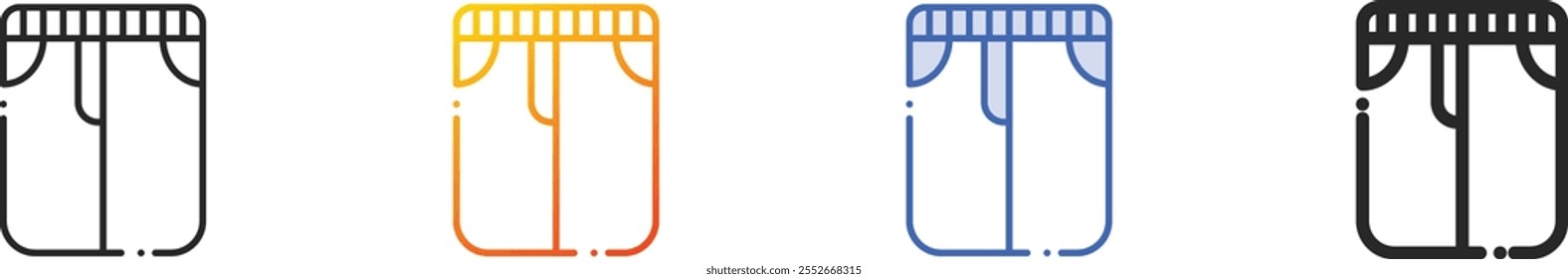 pants icon.Thin Linear, Gradient, Blue Stroke and bold Style Design Isolated On White Background