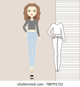 pants, jumper, tank top, outerwear, women's clothing, casual outfit, girl in fashionable clothes, 