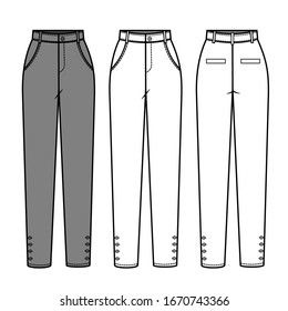 Pants for Ladies fashion Flat t Templates